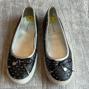 Tahari Slip On Malina Kids Girls Loafers Size 1 Black Silver